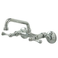 Kingston Brass Magellan Twin Handle Wall Mount Kitchen Faucet 690001189271  113039196122